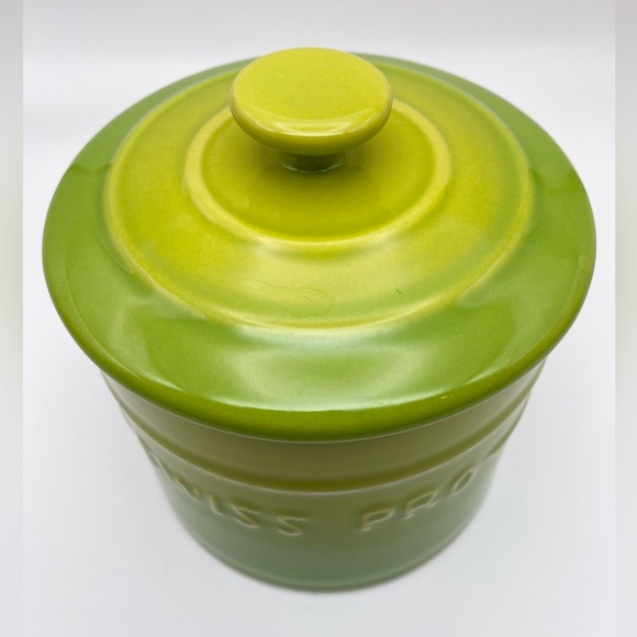 Ceramic Canister Swiss Pro Lime Green Jar Kitchen Coffee Tea Container Lid Decor - Picture 3 of 10